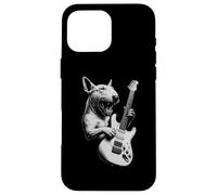 Bull Terrier anglais jouant de la guitare rock amateur de chiens Coque pour iPhone 16 Pro Max