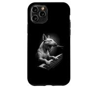 Bull Terrier anglais jouant du clavier Joueur de piano amateur de chiens Coque pour iPhone 11 Pro