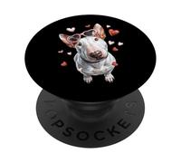 Bull Terrier Dog Lunettes de Soleil en Forme de cœur pour la Saint-Valentin PopSockets PopGrip Adhésif