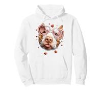 Bull Terrier Dog Lunettes de Soleil en Forme de cœur pour la Saint-Valentin Sweat à Capuche