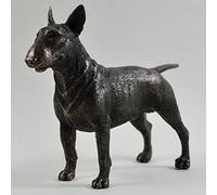 Bull Terrier Dog Small Cold Cast Bronze Statue Sculpture Pets Gift Idea H14cm