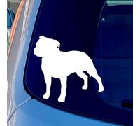 Bull Terrier Dog Staffordshire Vinyle Autocollant Sticker de Voiture Décoration de voiture Blanc