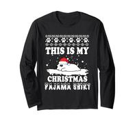 Bull Terrier Dog This is My Christmas Pajama Ugly Manche Longue
