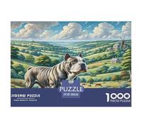Bull Terrier du Staffordshire Puzzle 1000 Pièces Jouet Jeu D'Intelligence Décoration Intérieure Jeu Éducatif Challenge Toy Adultes & Enfants des 14 Ans 38x26cm/1000pcs