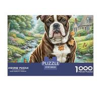 Bull Terrier du Staffordshire1000 Pieces Puzzle Pets Mignons Adultes Et Enfants Jeu De Puzzle pour Toute La Famille 38x26cm/1000pcs
