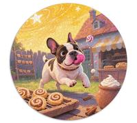 Bull Terrier en Miniature（4 1000 Pièce Jigsaw Puzzles Jeux Éducatifs Créatif Chien de Compagnie Jigsaw Circulaire Jeu De Défi Unique pour Adultes Et Enfants 1000pcs (67.5x67.5cm)
