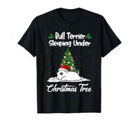 Bull Terrier My Dog Sleeping Under Christmas Tree Puppy Xmas T-Shirt