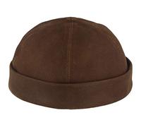 Bullani Casquette docker 100 % cuir - Fabriqué en Allemagne - Confortable et doux pour la peau, marron, 62