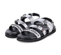 Bullboxer 6RF0110801 8200 Sandales plates en cuir Argenté Taille 37, argent platine, 39 EU
