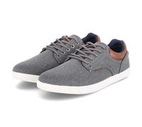 BULLBOXER Baskets basses pour homme en toile grise fabriquée à la main, gris, 45 EU