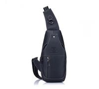 Bullcaptain sac bandoulière homme cuir véritable anti-vol étanche - Noir