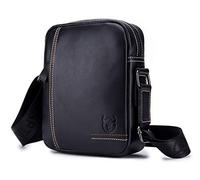 BULLCAPTAIN Sacoche Homme Bandouliere en Cuir Bandouliere Pochette Epaule Sac a Main Sac a Dos Homme Besace Cartable Cuir Crossbody Sac de Voyage Sac Porté épaule en Cuir