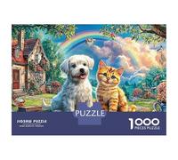BullChien and Chat Puzzle 1000 Pièces Très Bonne Qualité Senior Arc-en-Ciel Cadeau Fin D'année Activité Solo Impression Nette Carton Résistant 38x26cm/1000pcs