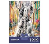 BullChien Anglais Jigsaw Puzzle Jeu De Décompression 1000 Pièces Chien de Compagnie Mignon Puzzle Décoration Intérieure Idées Cadeaux pour Adultes Et Enfants À Partir De 12 Ans 52x38cm/1000pcs