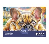 BullChien Coffret Puzzle 1000 Pièces Papier Écologique pour Seniors Anti-Stress, 52x38cm/1000pcs