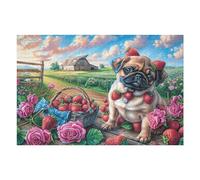 BullChien dans Le Champ de Fleurs 1000 Pieces Casse-tête Adulte en Carton Haute Qualité Très Difficile Haute Difficulté Anti-Stress Décoration Murale Cadeau Fête des Pères 1000 PCS/75x50cm