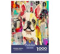 Bullchien français Puzzle 1000 Pièces Cadeau Unique Jeu Éduchatif Défi Jouet À De Qualité Supérieure Peinture Art pour Adultes Et Enfants À Partir De 14 Ans 70x50cm/1000pcs