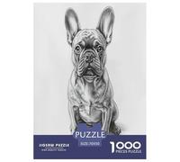 Bullchien français Puzzles 1000 Pieces Cadeau Unique Jeu Éduchatif Challenge Toy À De Qualité Supérieure Peinture Art pour Adultes Et Enfants À Partir De 12 Ans 70x50cm/1000pcs