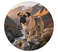 Bulldog 1000 Pièces Puzzle Animal de Compagnie Chien Puzzle Rond pour Adultes Et Enfants Classiques Jeux De Défi Uniques Qualité Supérieure 1000pcs (67.5x67.5cm)