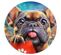 Bulldog 1000 Pièces Puzzle pour Adultes Et Enfan Puzzle Rond Décompression Créative Jeu Cadeau Unique 1000pcs (67.5x67.5cm)