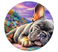 Bulldog 1000 Pièces Puzzle pour Adultes Et Enfan Puzzle Rond Décompression Créative Jeu Cadeau Unique 1000pcs (67.5x67.5cm)