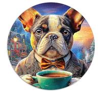 Bulldog 1000 Pièces Puzzle pour Adultes Et Enfan Puzzle Rond Décompression Créative Jeu Cadeau Unique 1000pcs (67.5x67.5cm)