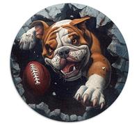 Bulldog 1000 Pièces Puzzle Rond pour Adultes Moderne Jeu Original Difficile Impossible Décompression1000pcs (67.5x67.5cm)