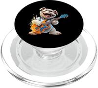 Bulldog à Bascule Joueur de Guitare électrique Dessin animé Chien PopSockets PopGrip pour MagSafe