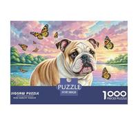 Bulldog Anglais 1000 Pièce Puzzle Jeu Éduchatif Classique Chien de Compagnie Jigsaws Jeu De Défi Unique pour Adultes Et Enfants 38x26cm/1000pcs