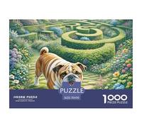 Bulldog Anglais 1000 Pièce Puzzle Jeu Éduchatif Créatif Chien de Compagnie Jigsaws Jeu De Défi Unique pour Adultes Et Enfants 70x50cm/1000pcs