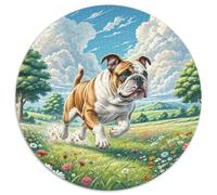 Bulldog Anglais 1000 Piece Puzzle Rond, pour Enfants Adulte Éducatif Décoration pour Enfants Cadeau De Qualité Supérieure 1000pcs (67.5x67.5cm)