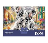 Bulldog Anglais 1000 Pièce Rues Papier Écologique Puzzle Premium Décompression du Jeu Éducatif Cadeaux Décoration Murale Le 52x38cm/1000pcs