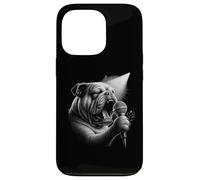Bulldog anglais chantant chanteur amateur de chiens Coque pour iPhone 13 Pro