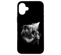Bulldog anglais chantant chanteur amateur de chiens Coque pour iPhone 16 Plus