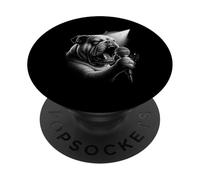 Bulldog anglais chantant chanteur amateur de chiens PopSockets PopGrip Adhésif