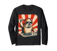 Bulldog anglais DJ House Music Retro Dog Lover Manche Longue