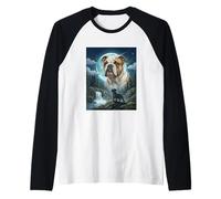 Bulldog Anglais Hurlant Lune Meme drôle Amoureux des Chiens Manche Raglan