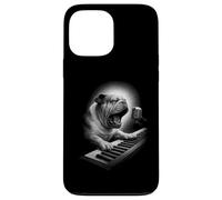 Bulldog anglais jouant au clavier Joueur de piano amateur de chiens Coque pour iPhone 13 Pro Max
