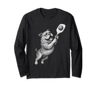 Bulldog anglais jouant au pickleball Sports amoureux des chiens Manche Longue