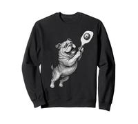 Bulldog anglais jouant au pickleball Sports amoureux des chiens Sweatshirt