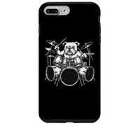 Bulldog anglais jouant de la batterie pour amateur de chiens Coque pour iPhone 7 Plus/8 Plus