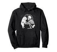 Bulldog Anglais Squelette Lune Halloween Amoureux des Chiens Sweat à Capuche