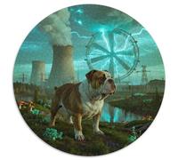 Bulldog anglais1000 Pièces pour Puzzles pour Adultes Et Enfants Animal de Compagnie chienPuzzle Rond, Jeu Éducatif, Challenge Toy, Jouets Éducatifs, Difficile, Impossible1000pcs (67.5x67.5cm)