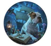 Bulldog anglais1000 Pièces pour Puzzles pour Adultes Et Enfants Animal de Compagnie chienPuzzle Rond, Jeu D'Intelligence, Art, Jouets Éducatifs, Difficile, Impossible1000pcs (67.5x67.5cm)