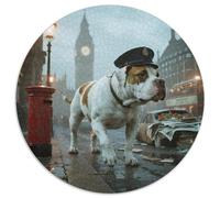 Bulldog anglais1000 Pièces Puzzles pour Adultes Et Enfants Animal de Compagnie chienPuzzle Rond, Jeu Éducatif, Challenge Toy, Décoration, Cadeau, Difficile, Impossible1000pcs (67.5x67.5cm)