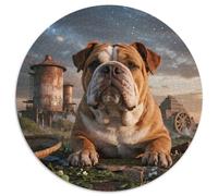 Bulldog anglais1000 Pièces Puzzles pour Adultes Et Enfants Animal de Compagnie chienPuzzle Rond, Puzzle Familial, Pression Réduite, Cadeau, Difficile, Impossible1000pcs (67.5x67.5cm)