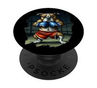 Bulldog Boxeur de Boxe Amusant pour Chien Bulldog PopSockets PopGrip Adhésif