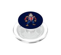 Bulldog Britannique Union Jack Crown King PopSockets PopGrip pour MagSafe