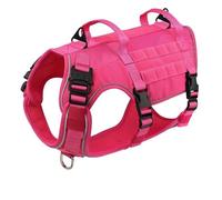 Bulldog Bulldog Bulldog De Nylon Ajusté Militaire Bulldog Bulldog Allemand Shepherd Labrador Training Harness with Control Handle Metal Buckle,Rose,M