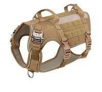 Bulldog Bulldog Bulldog De Nylon Ajusté Militaire Bulldog Bulldog Allemand Shepherd Labrador Training Harness with Control Handle Metal Buckle,Khaki,L